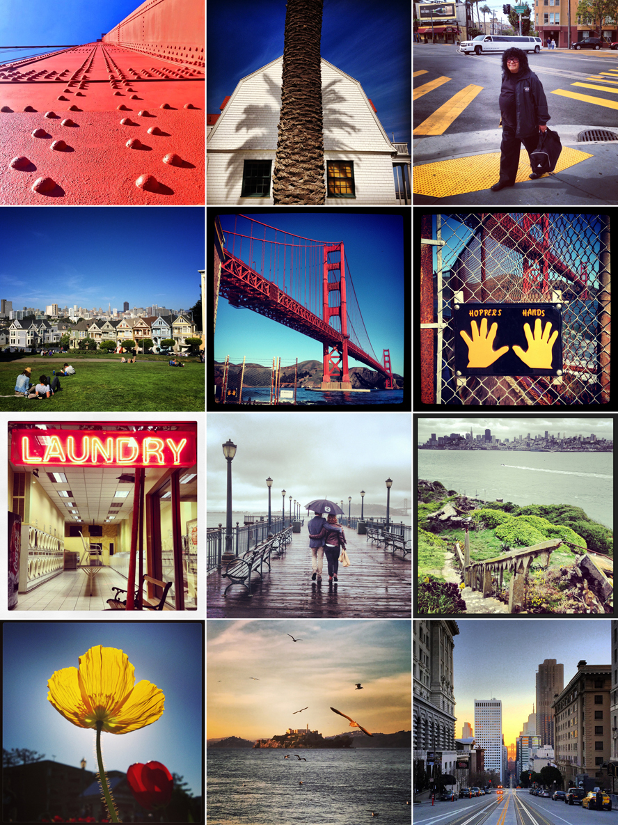 Complicatie screenshot van Instragram feed uit 2016 met San Francisco beelden