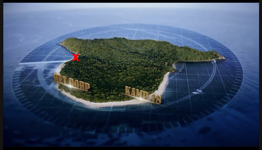 Million Dollar Island - X is de locatie van de arena op het eiland